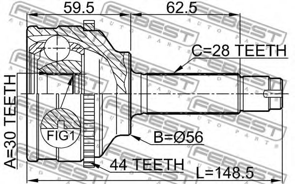 ШРУС FEBEST 0510-037A44 - Фото 1