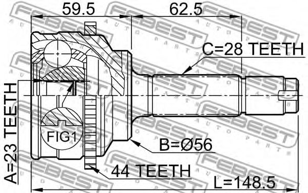 ШРУС FEBEST 0510-039A44 - Фото 1