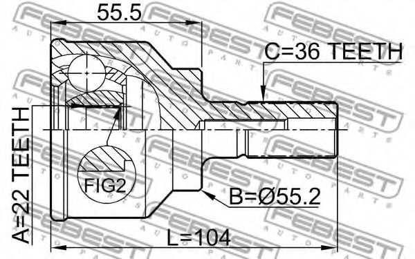 ШРУС FEBEST 0510-040 - Фото 1
