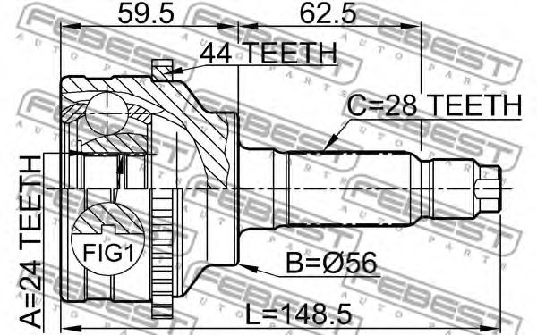 ШРУС FEBEST 0510-041A44 - Фото 1