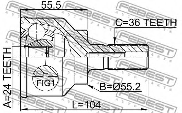 ШРУС FEBEST 0510-043 - Фото 1