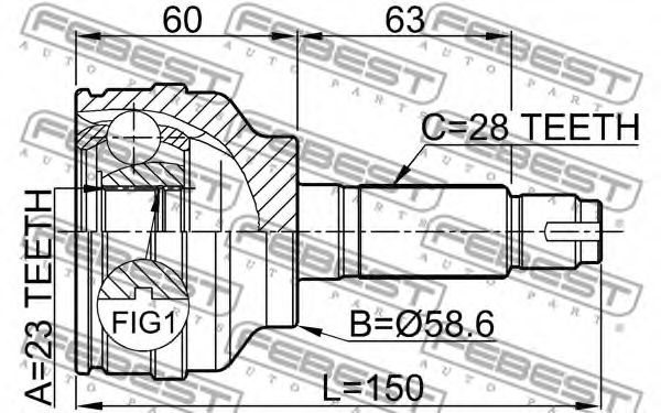 ШРУС FEBEST 0510-049 - Фото 1