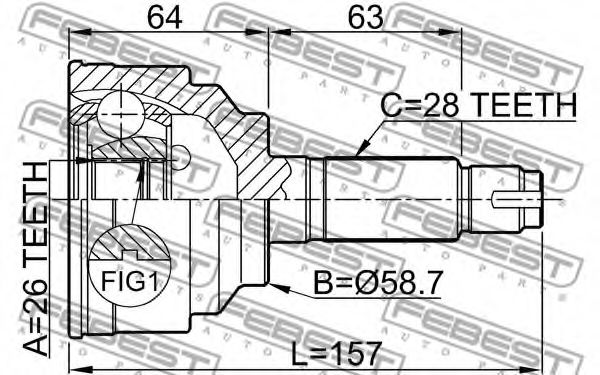 ШРУС FEBEST 0510-050 - Фото 1