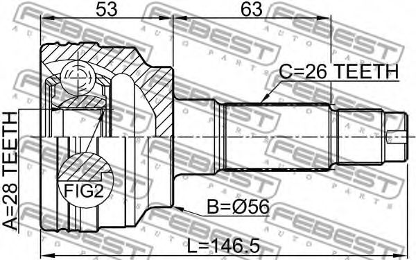 ШРУС FEBEST 0510-323BJ - Фото 1