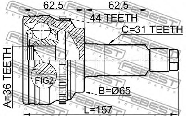 ШРУС FEBEST 0510-CX7A44 - Фото 1
