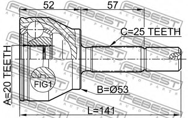 ШРУС FEBEST 0510-DY3 - Фото 1