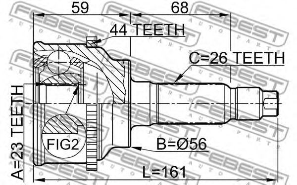 ШРУС FEBEST 0510-FRA44 - Фото 1