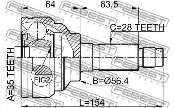 ШРУС FEBEST 0510-MPVLW3 - Фото 1