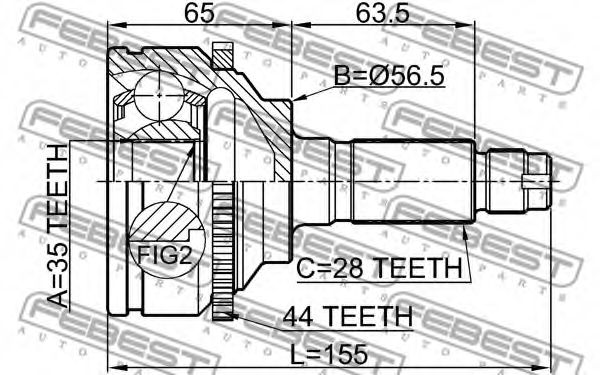ШРУС FEBEST 0510-MPVLW3A44 - Фото 1