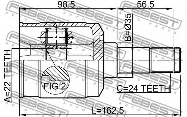 ШРУС FEBEST 0511-323FLH - Фото 1