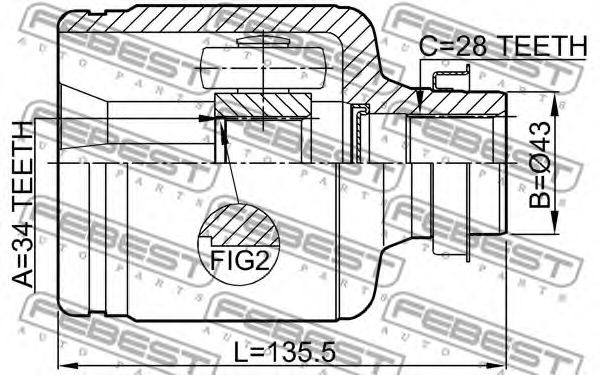 ШРУС FEBEST 0511-BL23MTRH - Фото 1