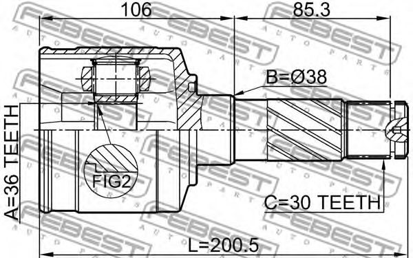 ШРУС FEBEST 0511-BT50RH - Фото 1