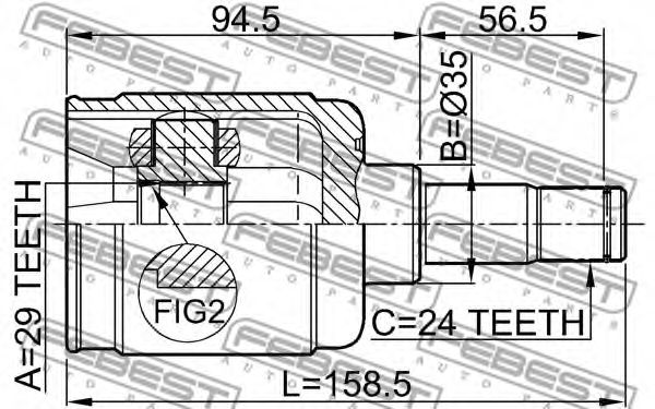 ШРУС FEBEST 0511-CPLH - Фото 1