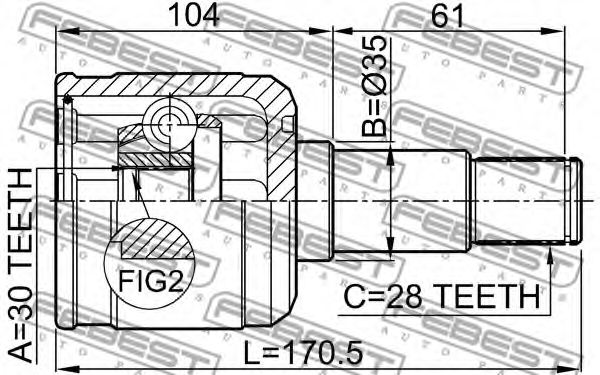 ШРУС FEBEST 0511-GFLH - Фото 1