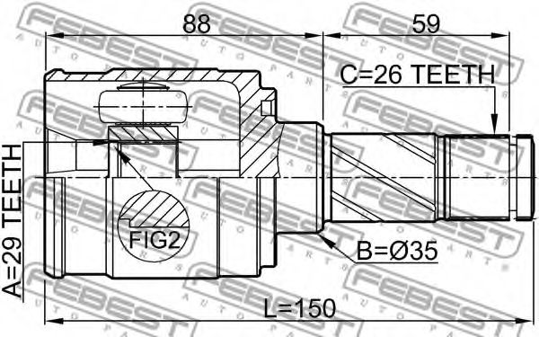 ШРУС FEBEST 0511-M2ATLH - Фото 1