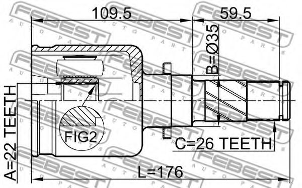 ШРУС FEBEST 0511-M316ATLH - Фото 1