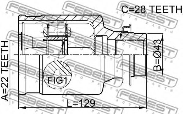 ШРУС FEBEST 0511-M316MTRH - Фото 1