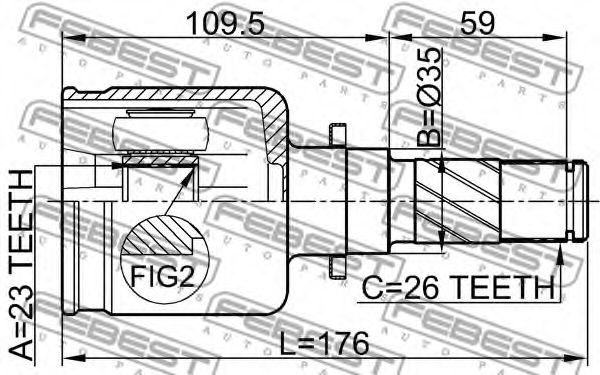 ШРУС FEBEST 0511-M320ATLH - Фото 1