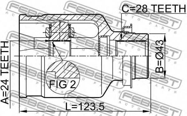 ШРУС FEBEST 0511-M320MTRH - Фото 1