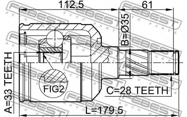 ШРУС FEBEST 0511-M6ATLH - Фото 1