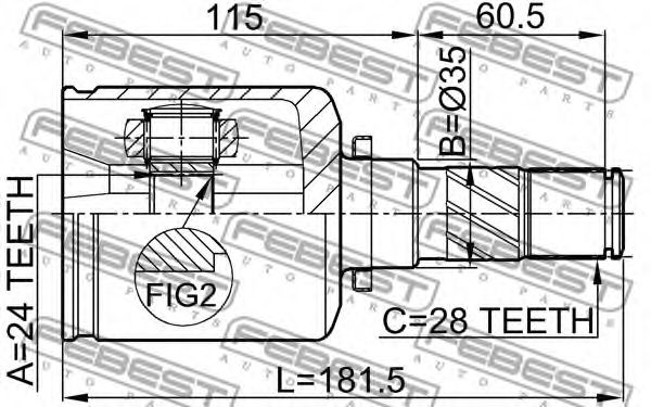 ШРУС FEBEST 0511-MZ5ATLH - Фото 1