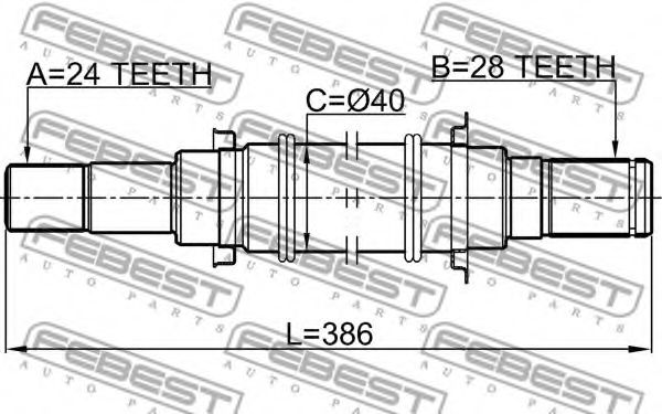 Приводной вал FEBEST 0512-BL16MT - Фото 1