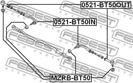 Наконечник рулевой тяги FEBEST 0521-BT50IN - Фото 1