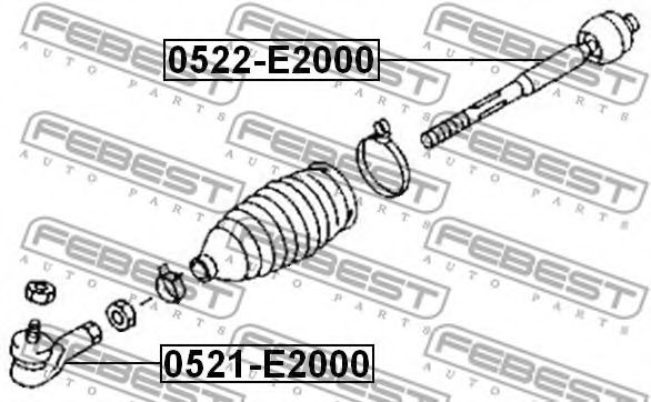 Наконечник рулевой тяги FEBEST 0521-E2000 - Фото 1