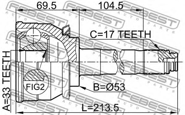 ШРУС FEBEST 0610-007 - Фото 1