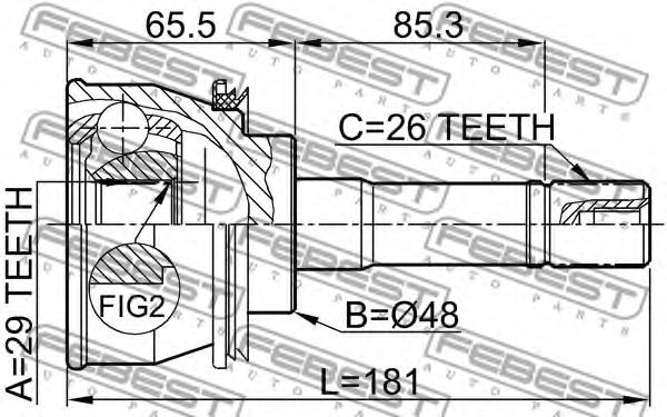 ШРУС FEBEST 0710-011 - Фото 1