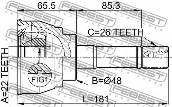 ШРУС FEBEST 0710-012 - Фото 1