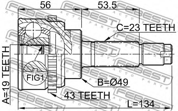 ШРУС FEBEST 0710-017A43 - Фото 1