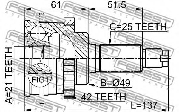 ШРКШ FEBEST 0710-018A42 - Фото 1