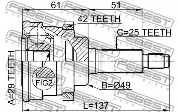 ШРКШ FEBEST 0710-029A42 - Фото 1