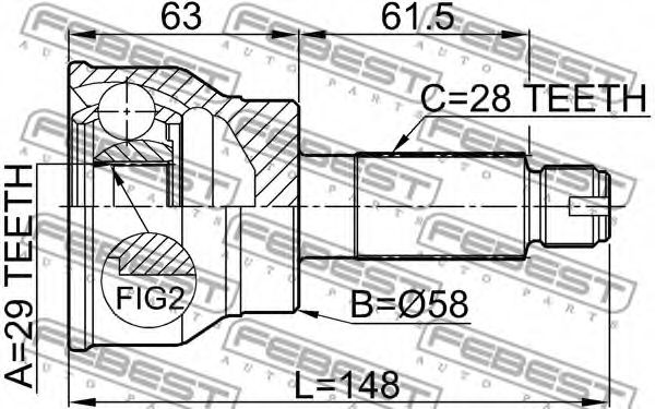 ШРУС FEBEST 0710-037 - Фото 1
