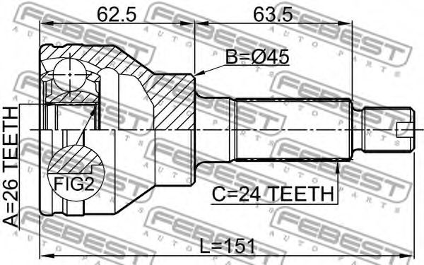 ШРУС FEBEST 0710-SX4R - Фото 1