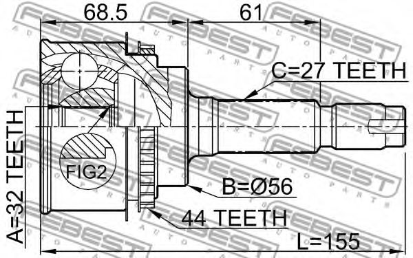 ШРУС FEBEST 0810-027A44 - Фото 1
