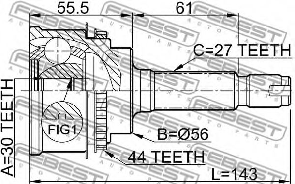 ШРУС FEBEST 0810-028A44 - Фото 1