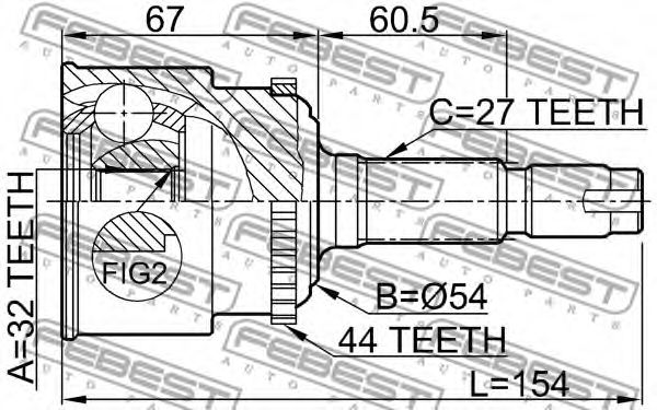 ШРУС FEBEST 0810-029A44 - Фото 1
