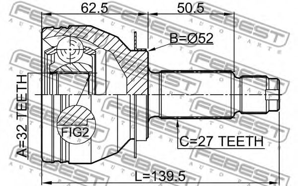 ШРКШ FEBEST 0810-B13MT - Фото 1