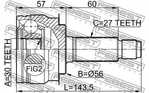 ШРУС FEBEST 0810-B9 - Фото 1