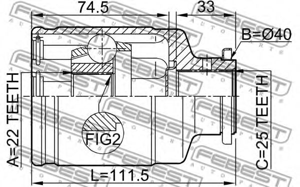 ШРУС FEBEST 0811-1001 - Фото 1