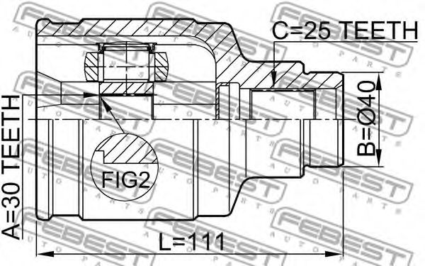 ШРУС FEBEST 0811-1003 - Фото 1