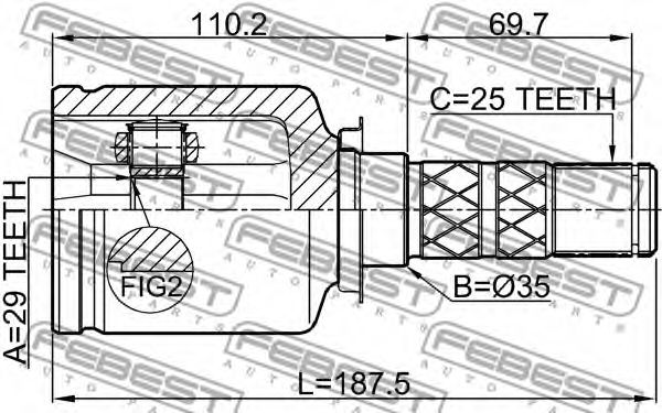 ШРУС FEBEST 0811-G12 - Фото 1