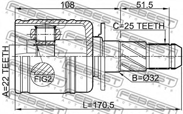 ШРУС FEBEST 0811-LEGR - Фото 1