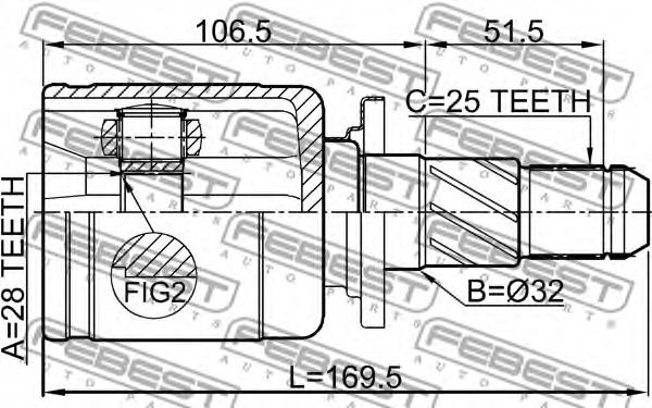ШРКШ FEBEST 0811-S12R - Фото 1