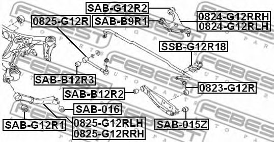 Рычаг подвески FEBEST 0825-G12RLH - Фото 1