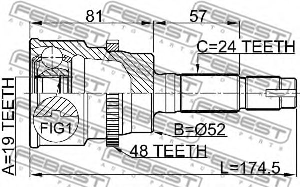 ШРУС FEBEST 0910-012A48 - Фото 1