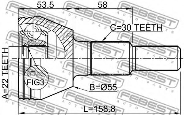 ШРУС FEBEST 1010-C100 - Фото 1
