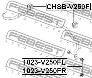 Тяга / стійка стабілізатора FEBEST 1023-V250FL - Фото 1